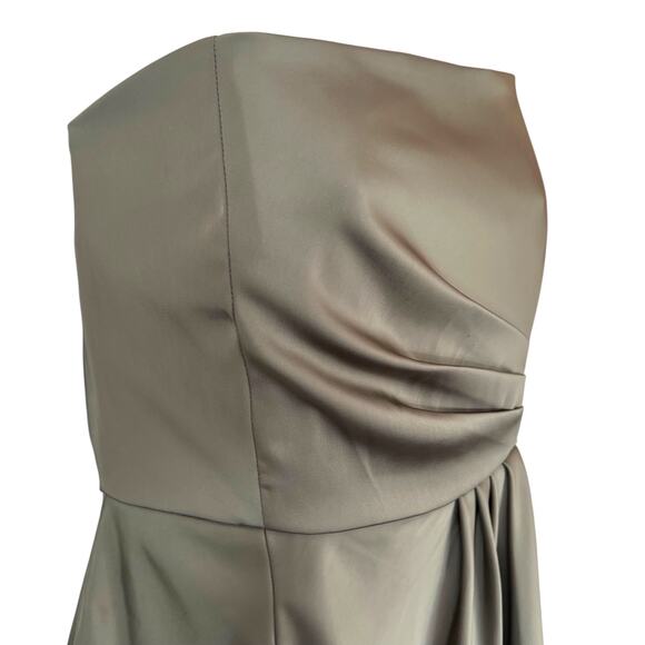 BANANA REPUBLIC Chiffon Cocktail Dress in Olive Green Size 6 - Picture 7 of 13